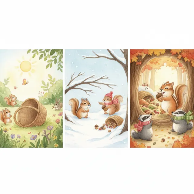 The Chipmunk's Winter Plan story for kids illustration