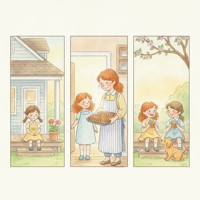 The Cinnamon Rolls for the New Girl story for kids illustration
