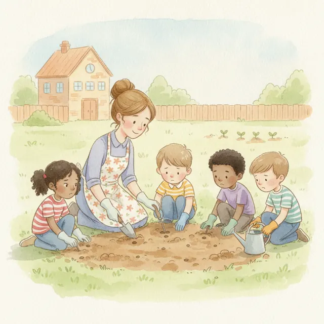 The Class That Planted a Garden story for kids illustration