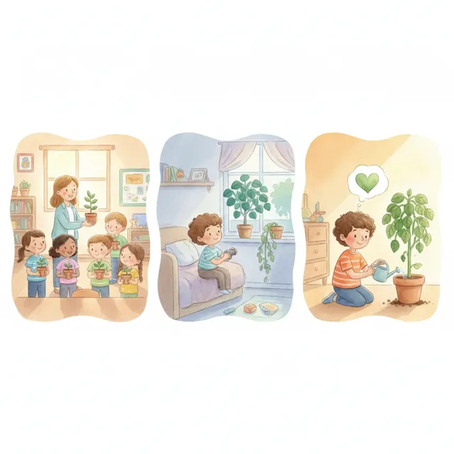 The Classroom Plant Parent story for kids illustration