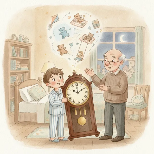 The Clock That Tick-Tocked Backwards story for kids illustration