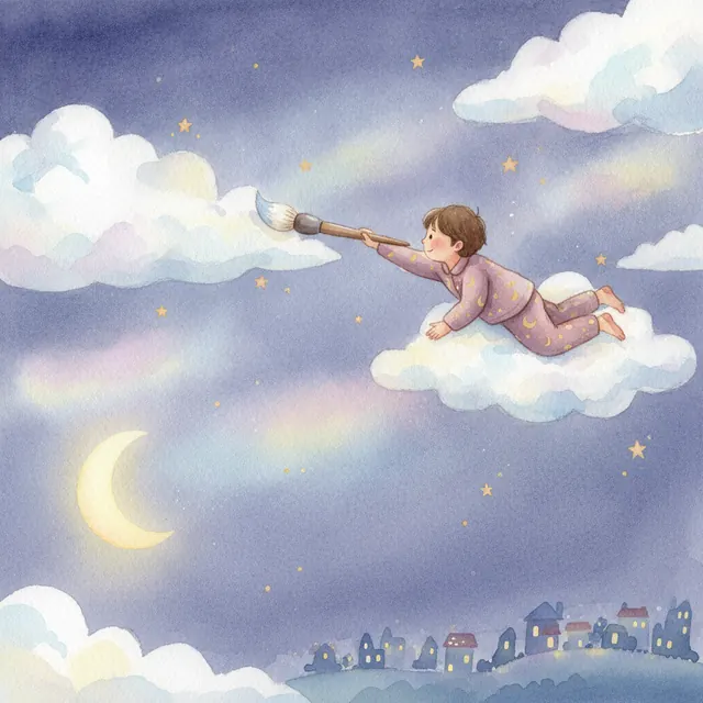 The Cloud Painter bedtime story for kids illustration