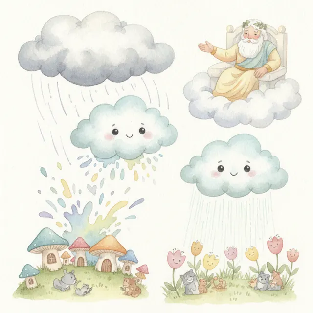 The Cloud That Learned to Rain story for kids illustration
