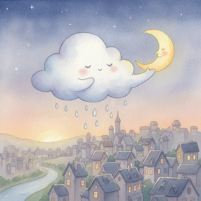 The Cloud That Watched the City Sleep story for kids illustration