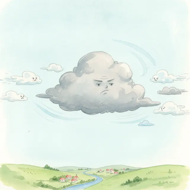 The Cloud Who Learned to Share the Sky story for kids illustration