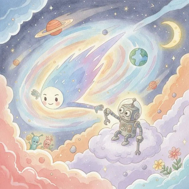 The Comet Who Never Slowed Down story for kids illustration