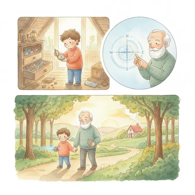 The Compass That Points Home story for kids illustration