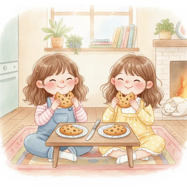 The Cookie Split in Half story for kids illustration