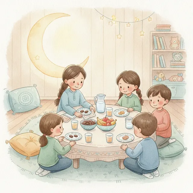 The Cousins' Quiet Table story for kids illustration