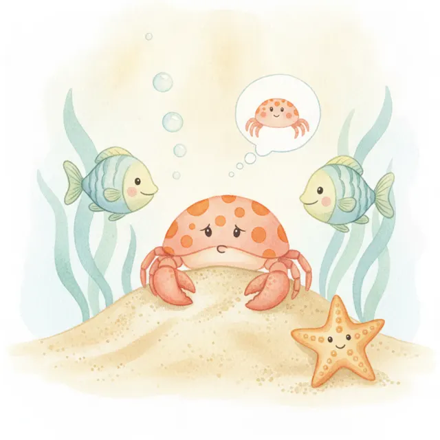 The Crab Who Hid His Spots story for kids illustration