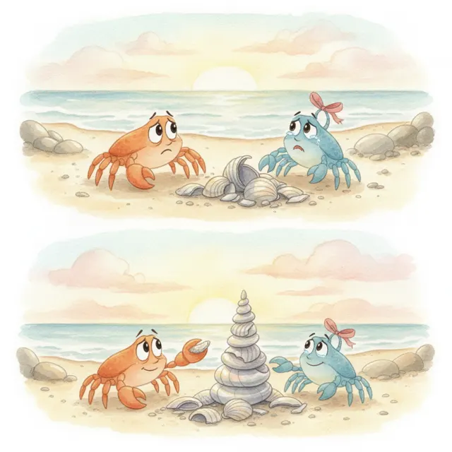 The Crab Who Said Sorry story for kids illustration