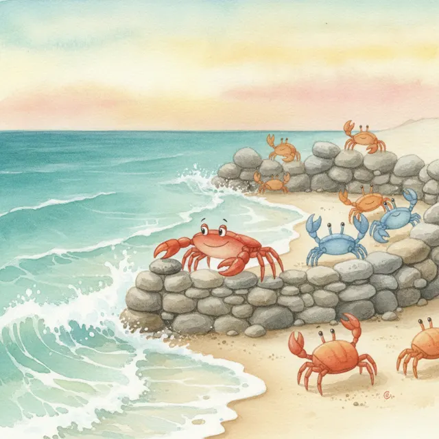The Crab Who Would Not Hurry story for kids illustration