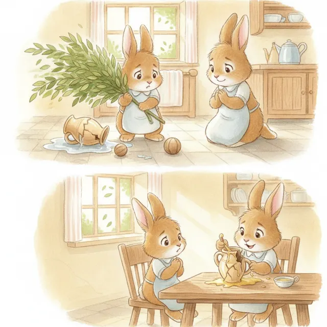 The Crack in the Water Jug story for kids illustration