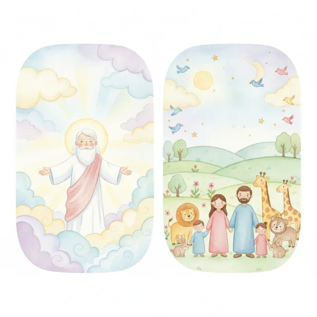 The Creation Story story for kids illustration