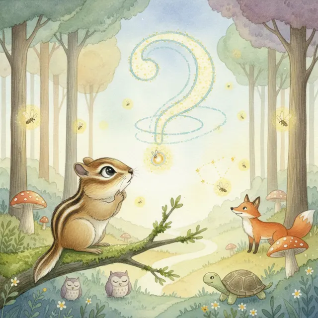 The Curious Chipmunk's Big Question story for kids illustration