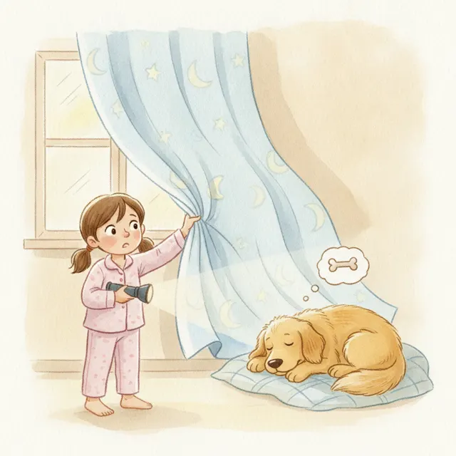 The Curtain That Moved by Itself story for kids illustration