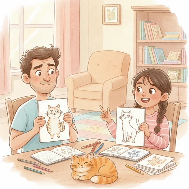 The Day Dad Was the Student story for kids illustration