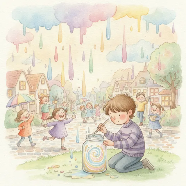 The Day It Rained Colors story for kids illustration