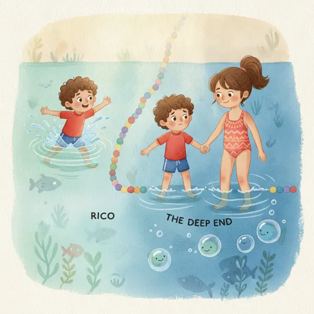 The Deep End Looks Scary story for kids illustration