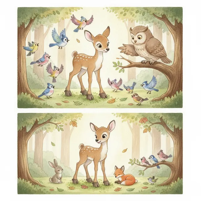 The Deer's Soft Steps story for kids illustration