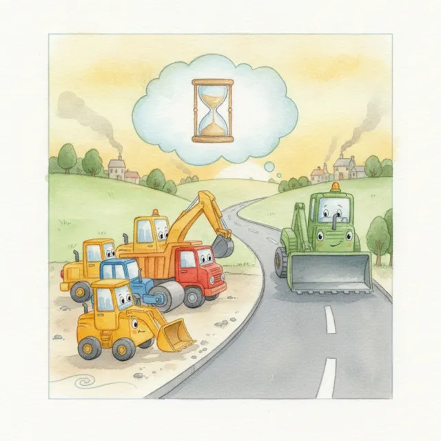 The Digger Who Waited His Turn story for kids illustration