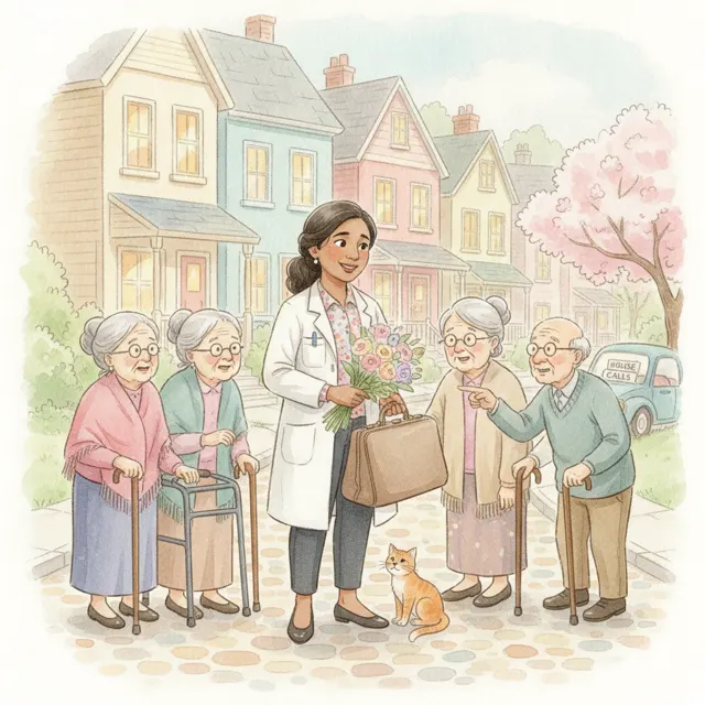 The Doctor Who Made House Calls story for kids illustration