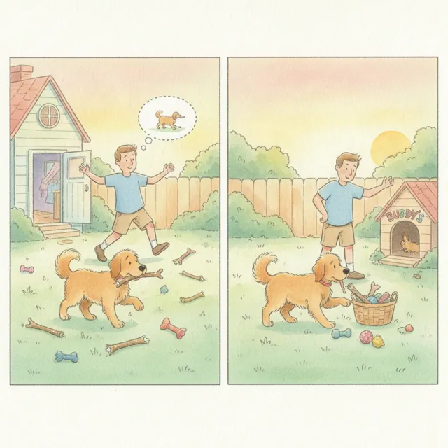 The Dog Who Cleaned Up story for kids illustration