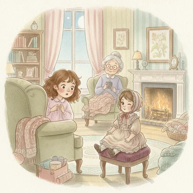 The Doll That Blinked story for kids illustration
