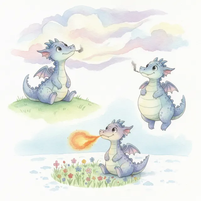 The Dragon Who Dreamed of Clouds story for kids illustration