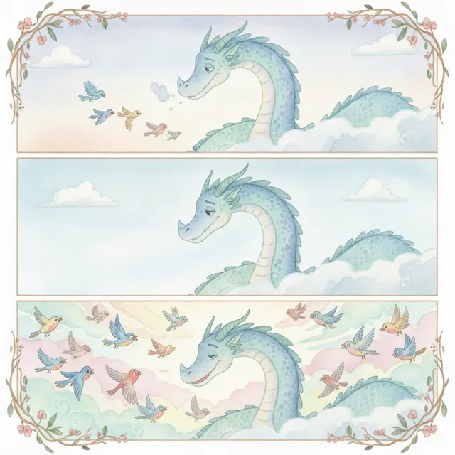 The Dragon Who Shared the Sky story for kids illustration