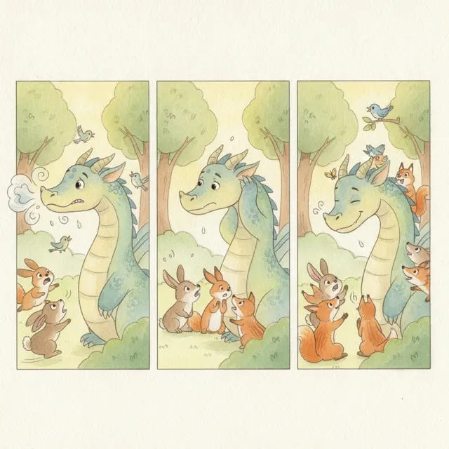 The Dragon Who Talked Too Loud story for kids illustration