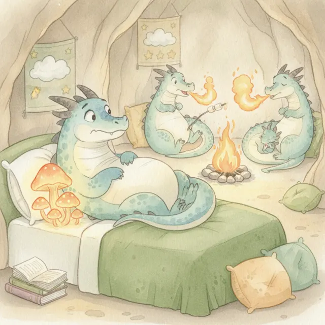 The Dragon Who Was Afraid of Fire story for kids illustration