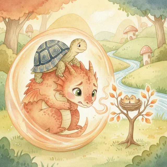 The Dragon Who Was Afraid of Fire story for kids illustration