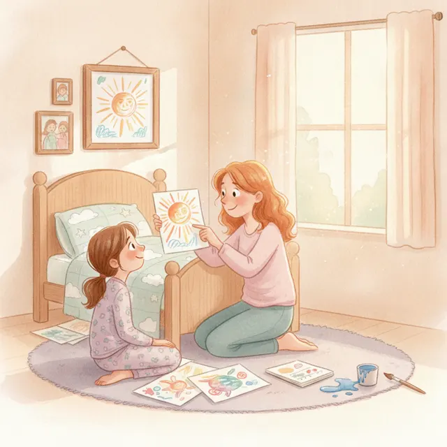 The Drawing on the Wall story for kids illustration