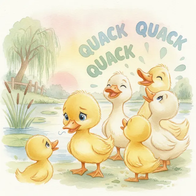 The Duck Who Could Not Quack story for kids illustration