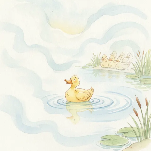 The Duck Who Paddled in a Circle story for kids illustration