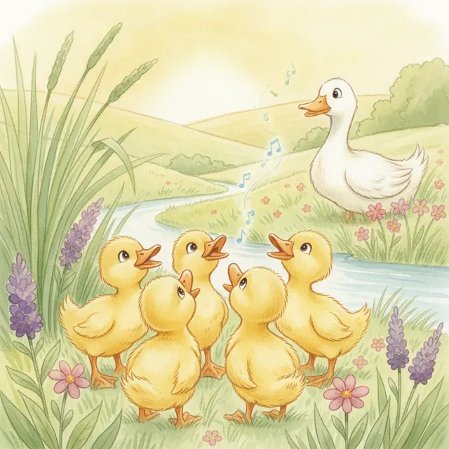 The Ducklings Who Came Home story for kids illustration