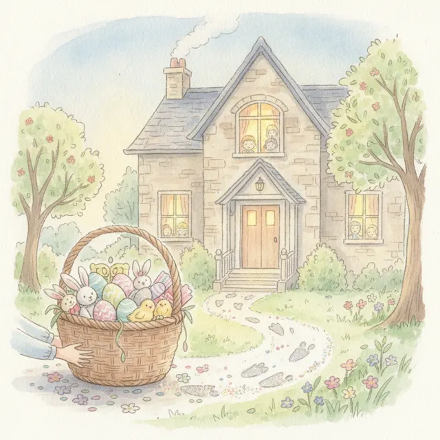 The Easter Basket Mystery story for kids illustration