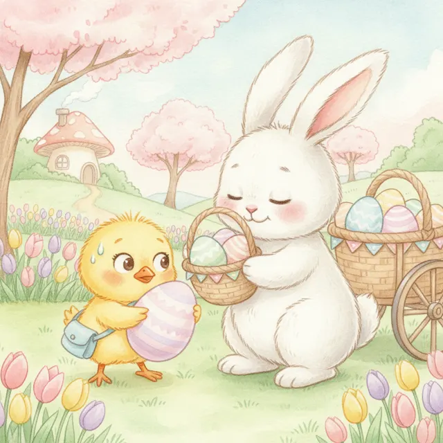 The Easter Chick's Big Day story for kids illustration