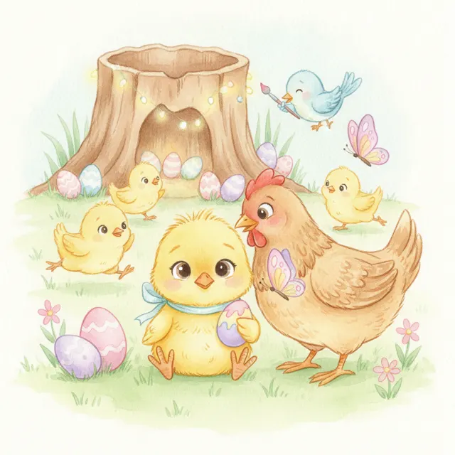 The Easter Chick Who Couldn't Hop story for kids illustration