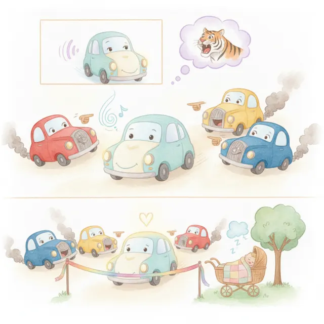The Electric Car's Quiet Secret story for kids illustration