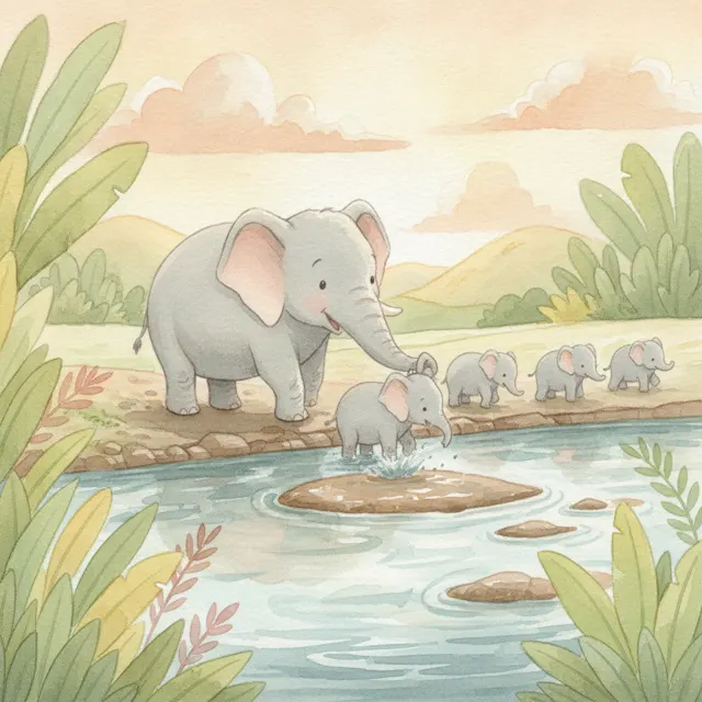 The Elephant Who Forgot to Eat story for kids illustration
