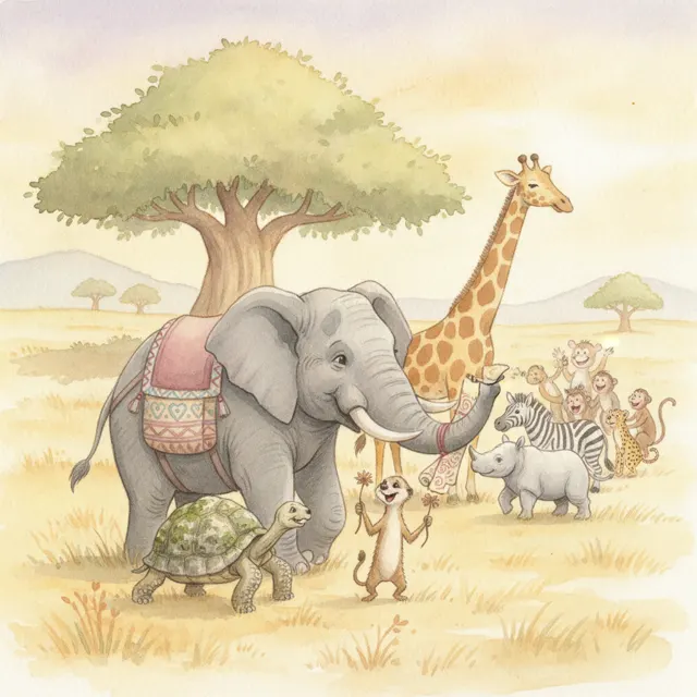 The Elephant Who Never Forgot a Friend story for kids illustration