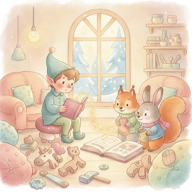 The Elf Who Forgot How to Make Toys story for kids illustration