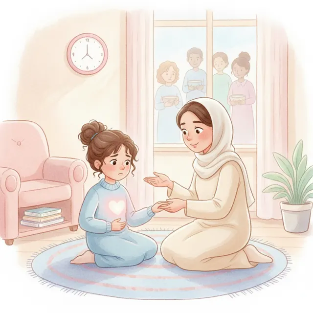 The Empty Tummy and the Full Heart story for kids illustration