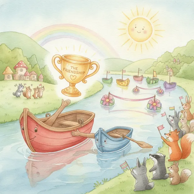 The Fair Boat Race story for kids illustration