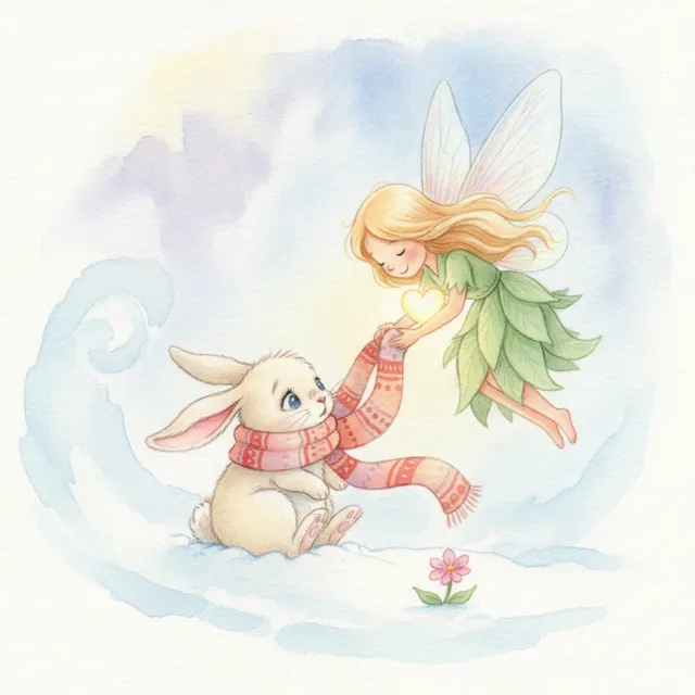 The Fairy and the Cold Little Bunny story for kids illustration