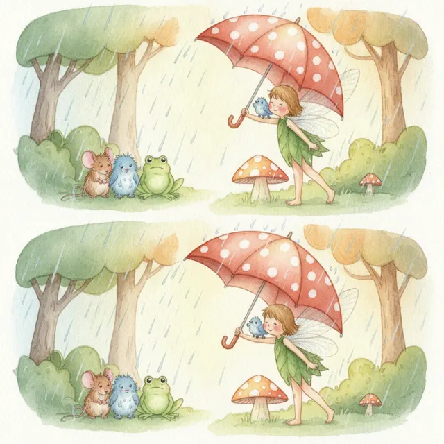 The Fairy Who Shared Her Umbrella story for kids illustration