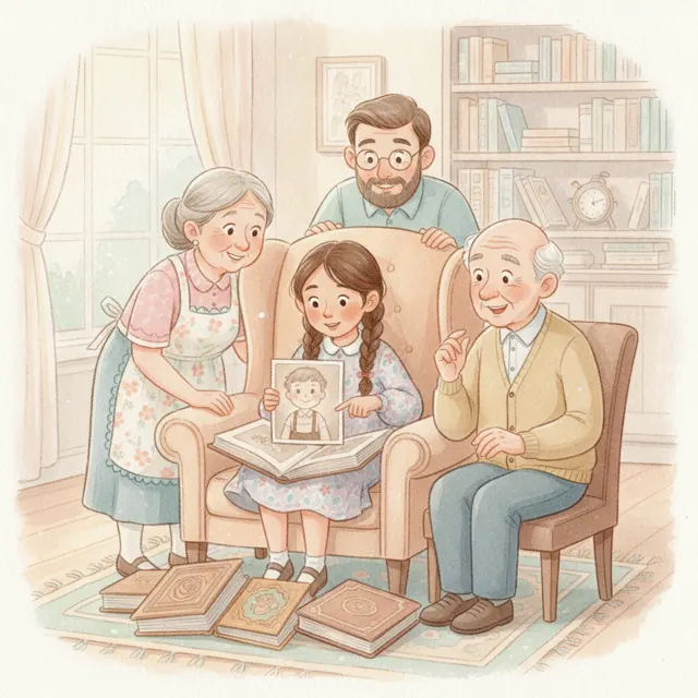 The Family Photo Mystery story for kids illustration