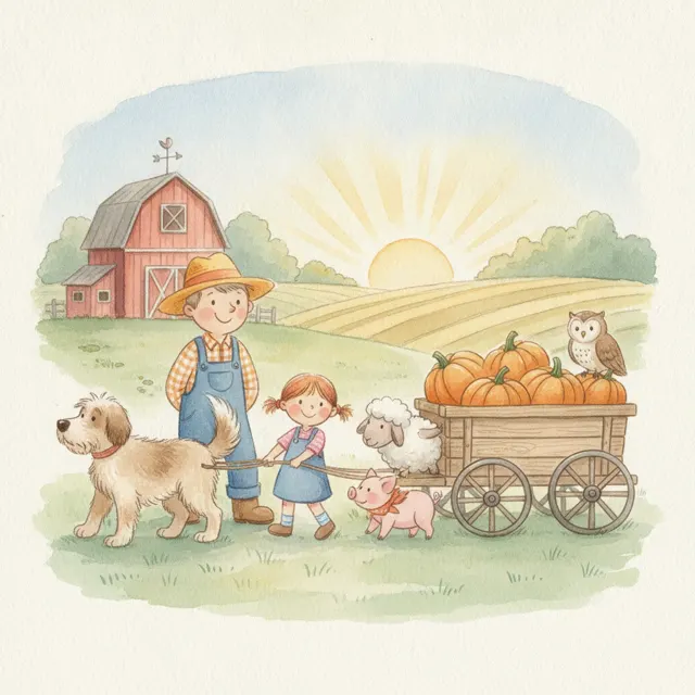 The Farmer's New Little Helper story for kids illustration